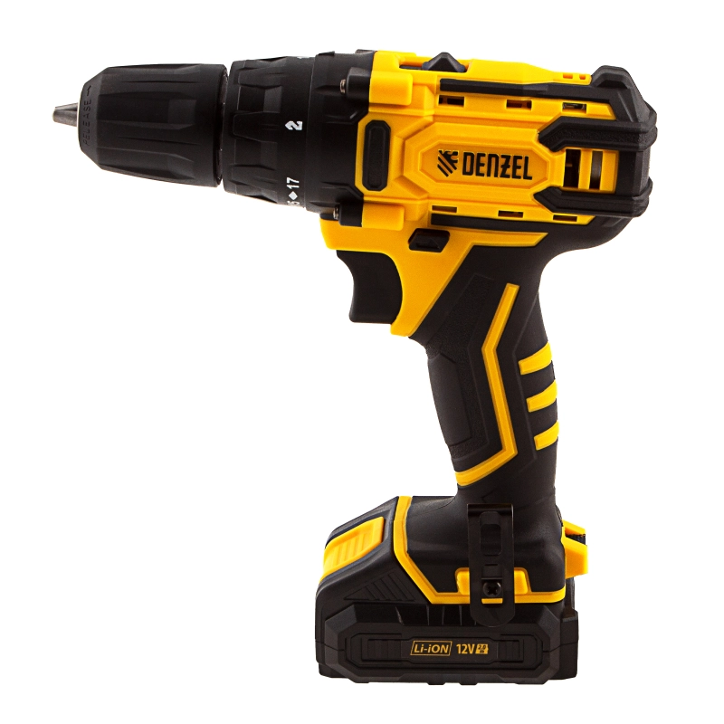 Дрель-шуруповерт аккумуляторная CDL-12-01CB, Li-Ion, 12 В, 1 акк. Denzel (26104)