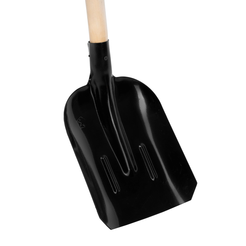 Лопата совковая, 230х280х1400 мм, ребра жесткости, деревянный черенок, (61414)