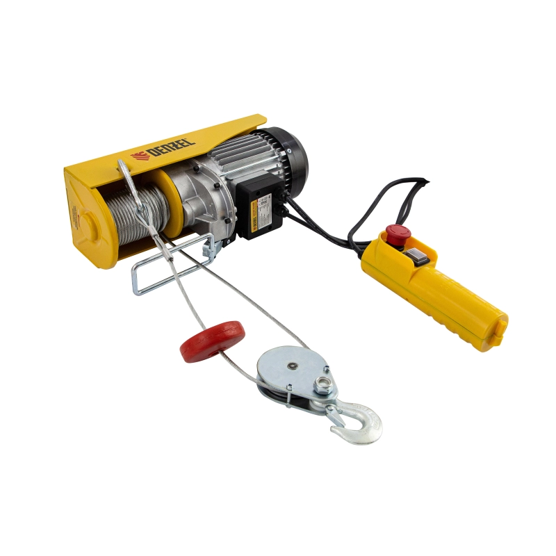 Тельфер электрический TF-800, 0.8 т, 1300 Вт, высота 12 м, 8 м/мин Denzel (52014)