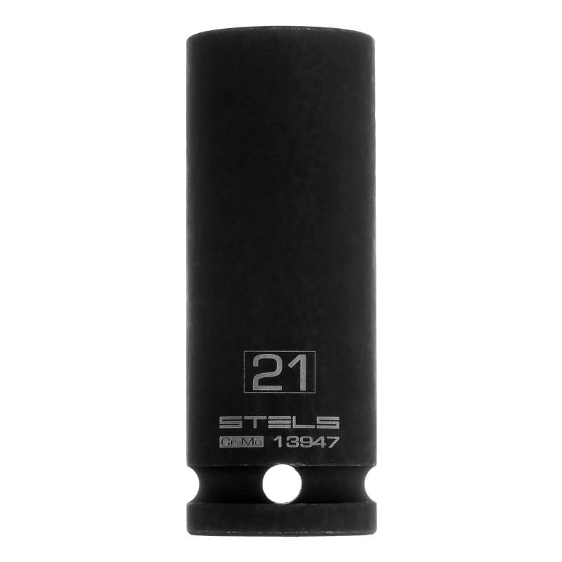 Головка ударная удлиненная шестигранная, 21 мм, 1/2, CrMo Stels (13947)
