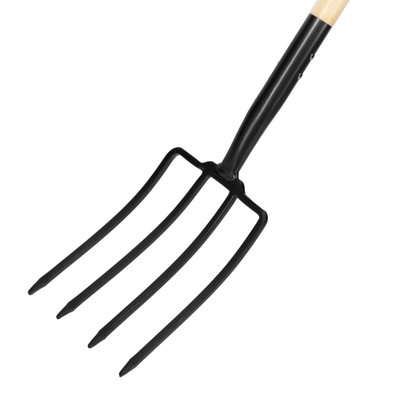 Вилы 4-рогие, огородные, кованые, 195х295х1165 мм, деревянный лакированный черенок Palisad (61394)