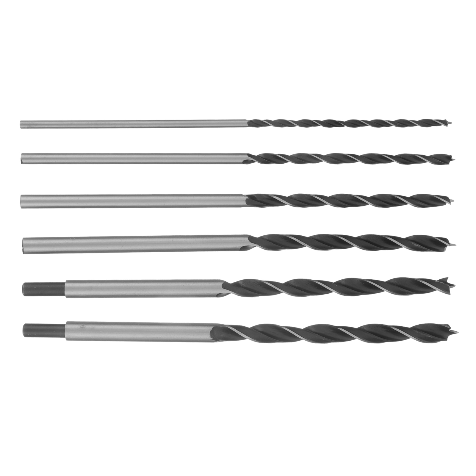 Набор сверл по дереву, 6-8-10-12-13-14 мм, L 300 мм, 6 шт, цилиндрический хвостовик Sparta (702305)