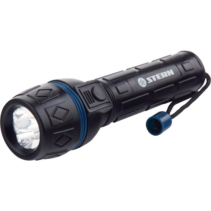 Фонарик светодиодный, ударопрочный корпус, влагозащищенный, 3 ярких светодиода, 2хАА Stern (90511)