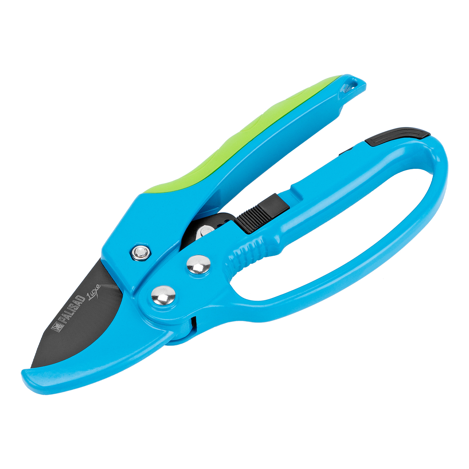 Секатор прямого реза, 200 мм, храповой механизм, металлические обaрезиненные рукоятки, Luxe, Palisd (60560)