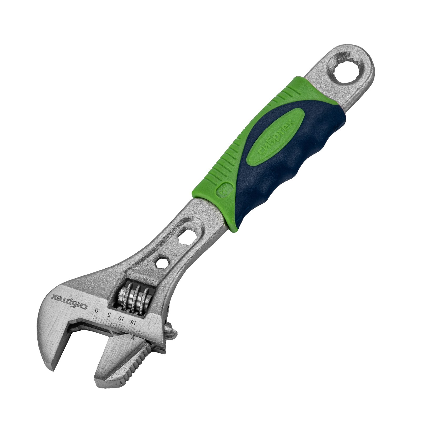 Ключ разводной, 150мм, переставная губка, 2-х комп. рукоятка Сибртех (15597)