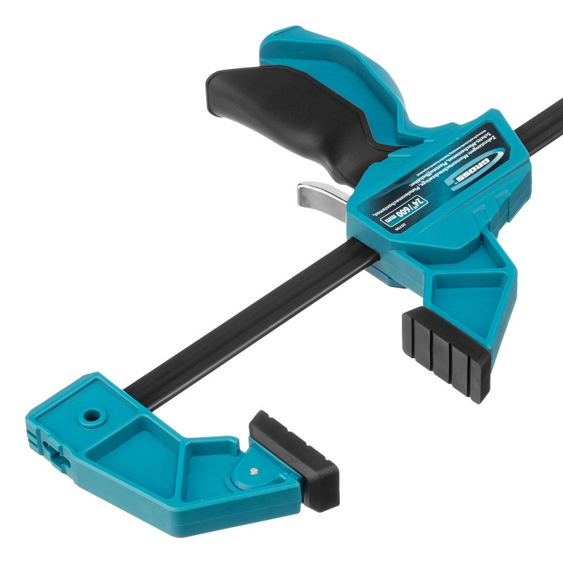 Струбцина реечная, быстрозажимная, пистолетного типа, пошаговый механизм, пластиковый корпус, 600мм Gross (20706)