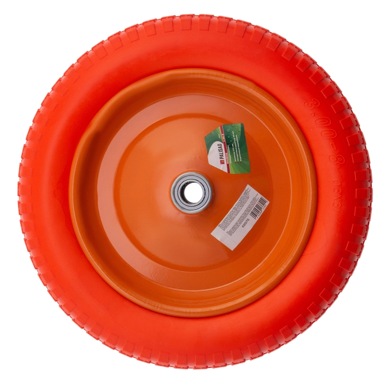 Колесо полиуретановое 3.00-8, длина оси 90 мм, подшипник 20 мм Palisad (68976)