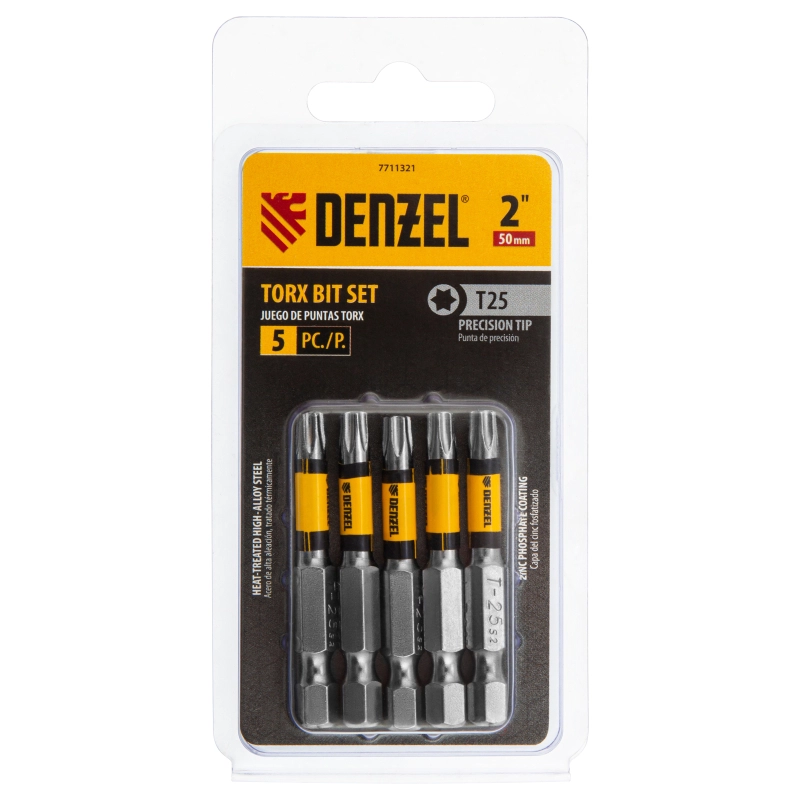 Бита T25x50, 5 шт. Denzel (7711321)