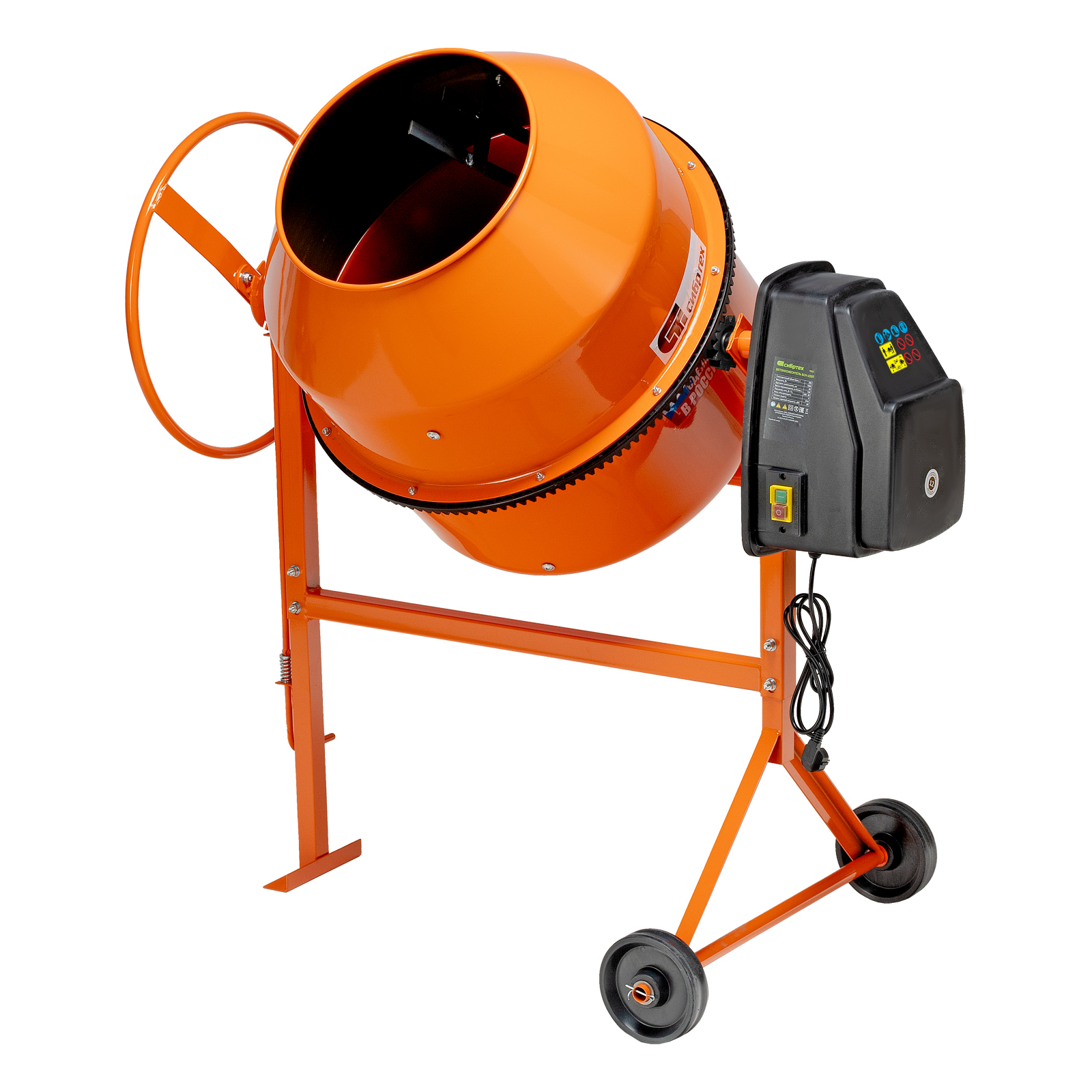 Бетоносмеситель БСН-220П, мощность 1000 Вт, полиамидный венец Сибртех (95521)