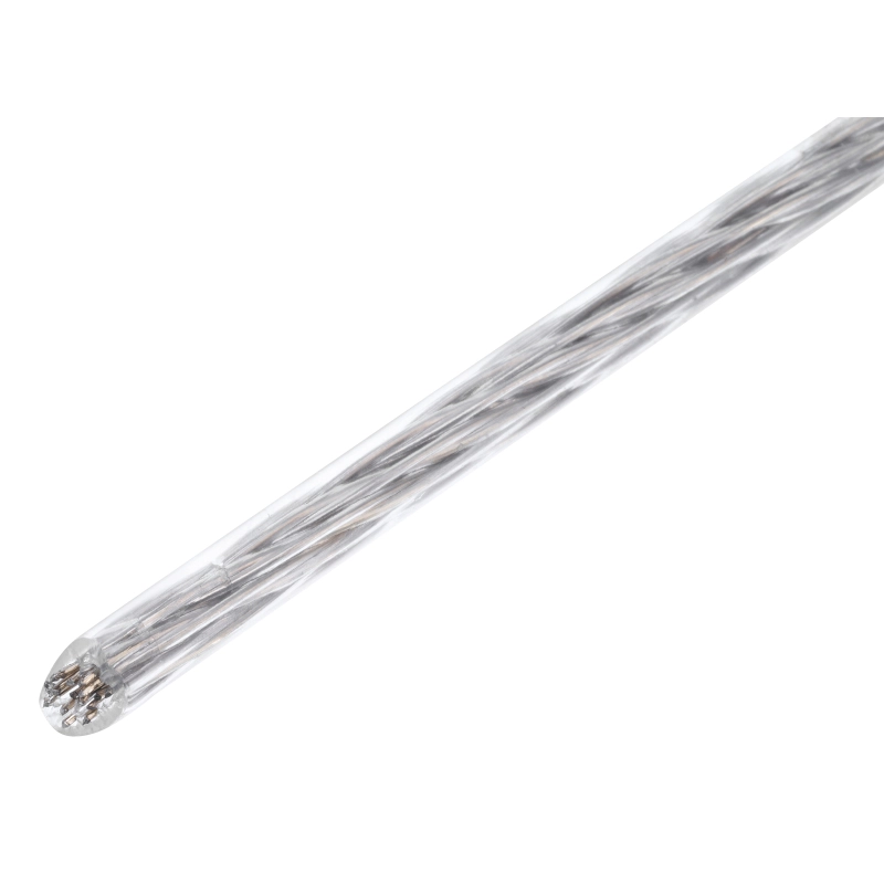 Трос металлополимерный прозрачный ПР-3.0, толщина 3.0 мм, моток 20 метров Сибртех (47629)