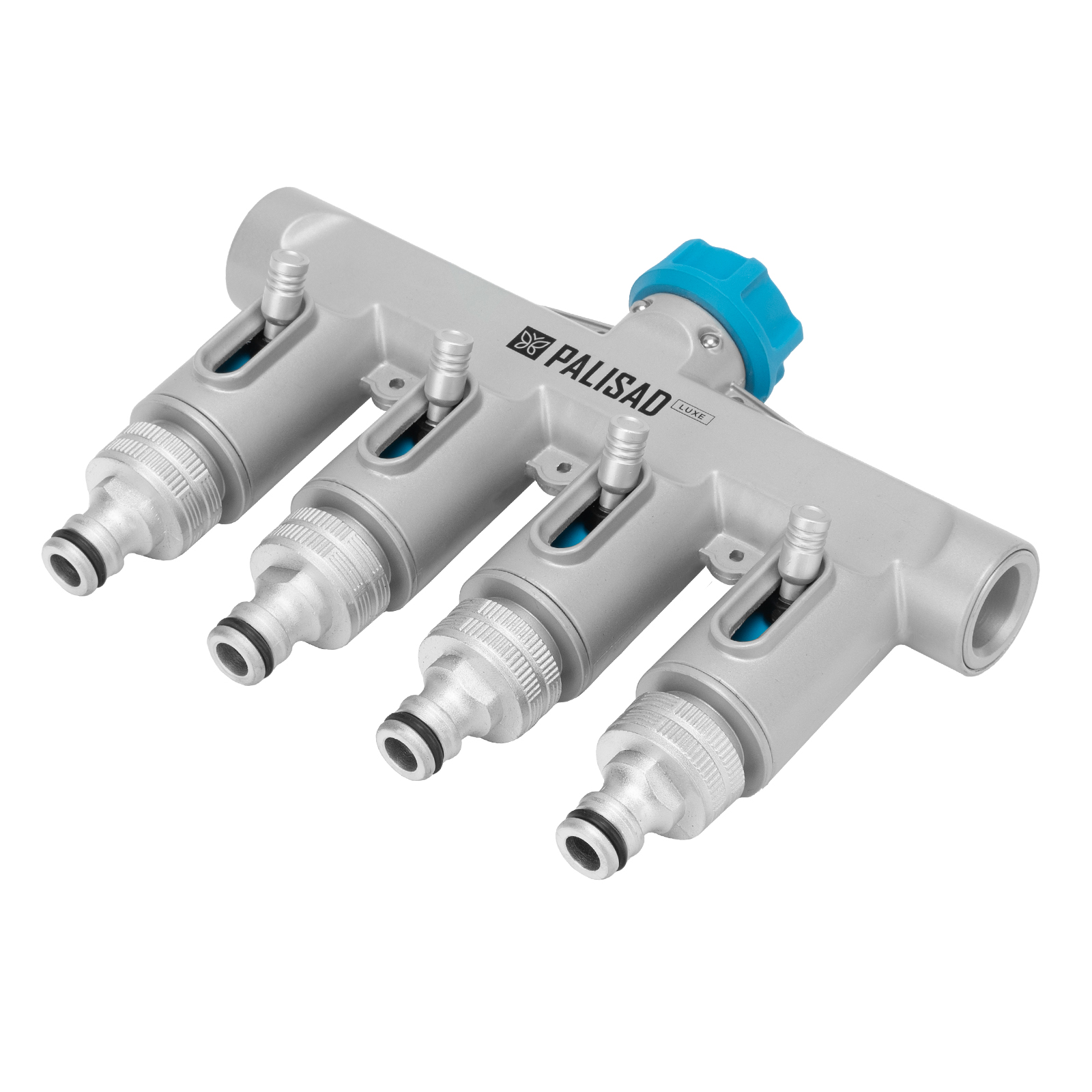 Разветвитель четырехканальный, с внутренней резьбой 3/4", алюминий, LUXE Palisad (65833)