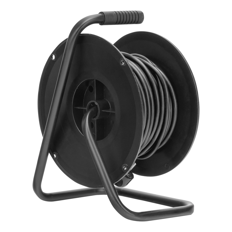 Удлинитель силовой 25 м, 16А, тип УХз16, ПВС, на кабельной катушке, 4 розетки, Сибртех (96045)