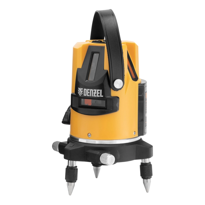 Лазерный уровень LX3, 10 м, ± 0,3 мм/1 м, 635 нм, 4 вертикальных, 1 горизонтальная плоскости, резьба 5/8" Denzel (35070)