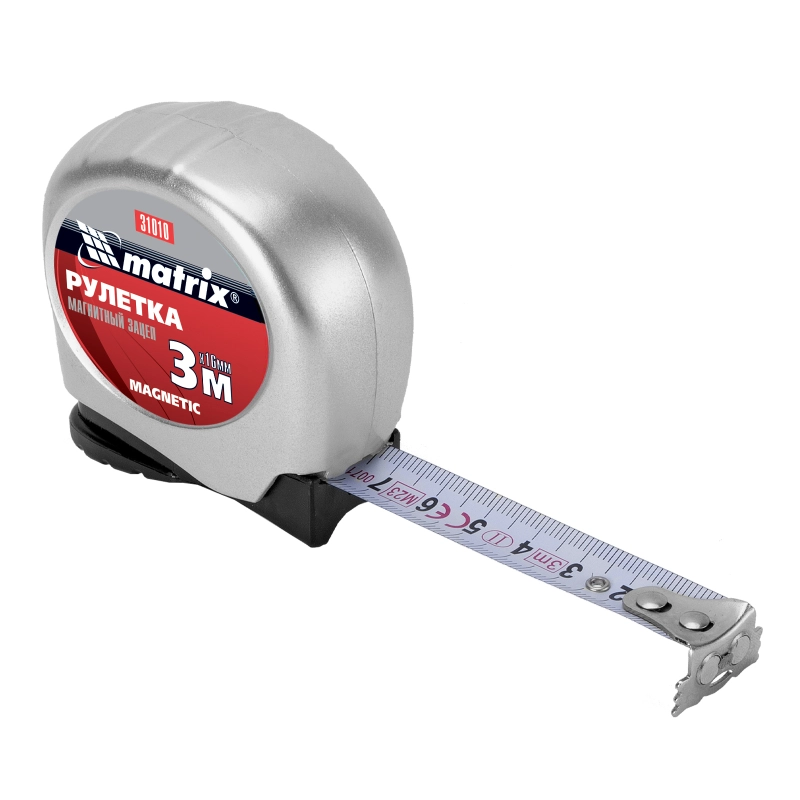Рулетка Magnetic,3 м х 16 мм,магнитный зацеп Matrix (31010)