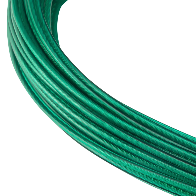 Трос металлополимерный зеленый ПР-2.0, толщина 2.0 мм, моток 20 метров Сибртех (47645)