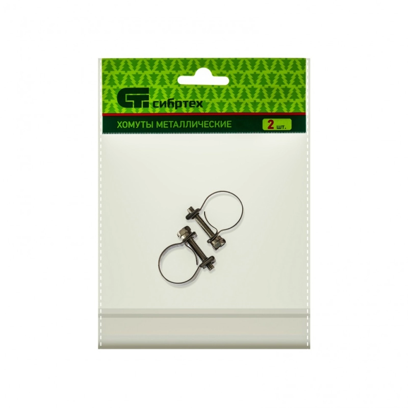 Хомуты металлические, MINI 16-18 мм, ширина 9 мм, винтовой, W4, 2 шт Сибртех (475063)