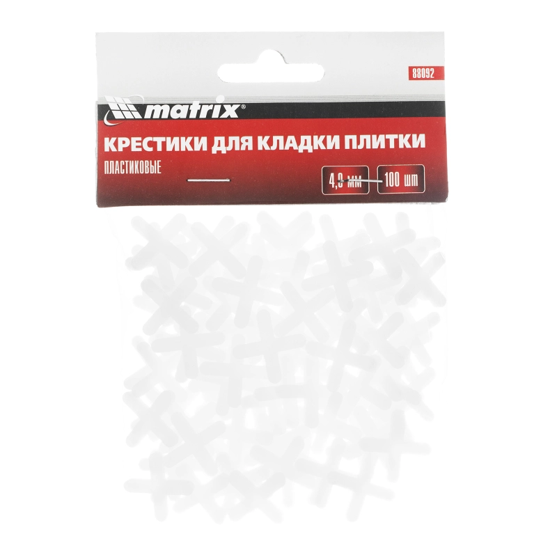 Крестики, 4.0 мм, для кладки плитки, 100 шт Matrix (88092)