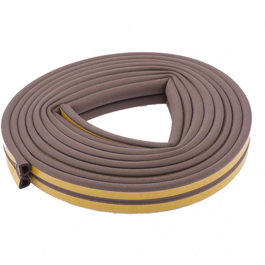 Уплотнитель, 12 м, профиль "D", коричневый Сибртех (93937)