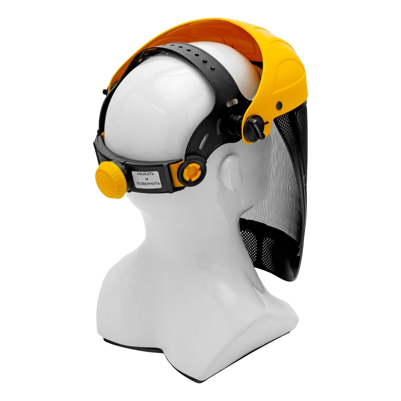 Щиток защитный лицевой с сеткой "СВОНА" НС-01 "ЛЮКС", плавная регулировка храповик Denzel (89196)