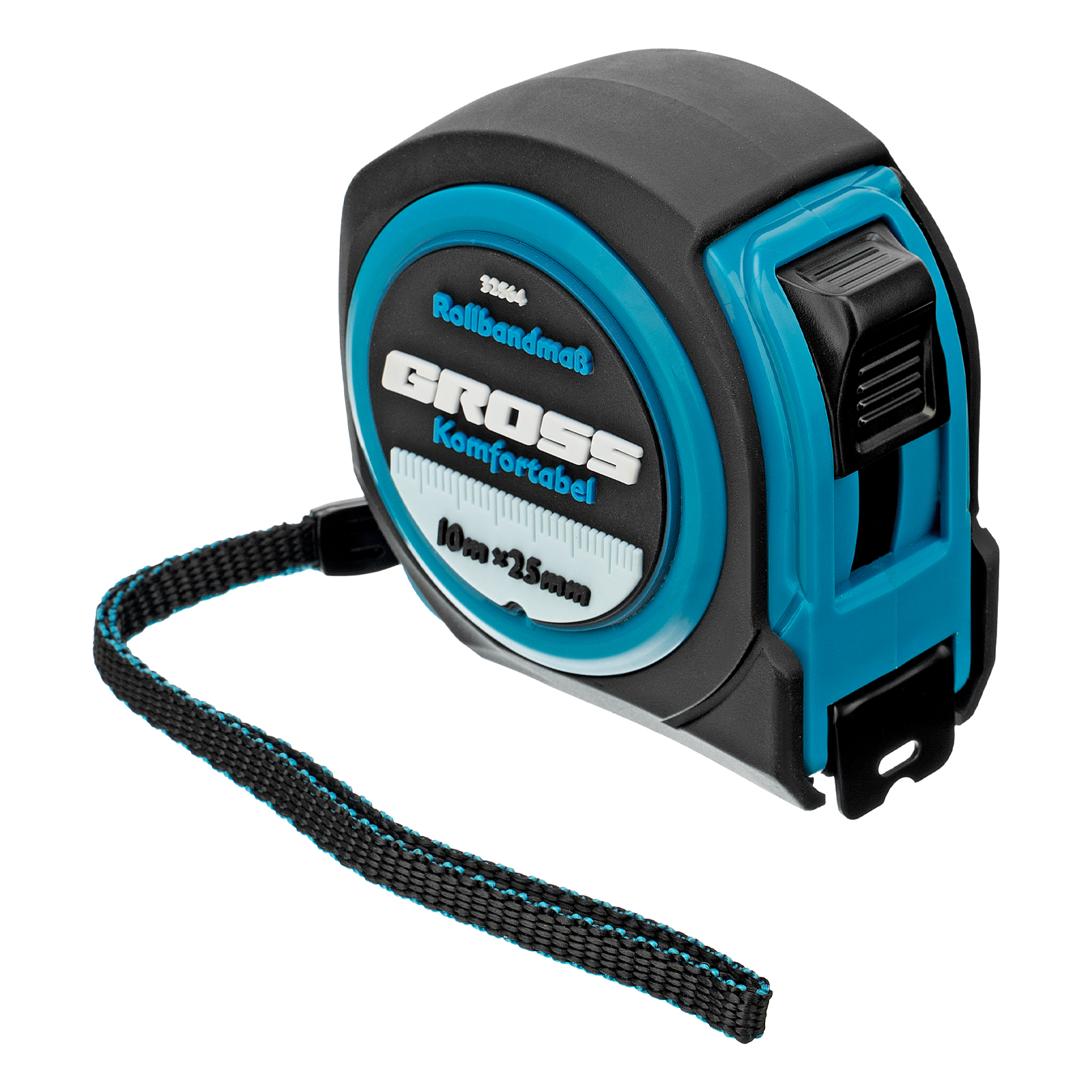 Рулетка Komfortabel 10 м х 25 мм,обрезиненный корпус Gross (32564)