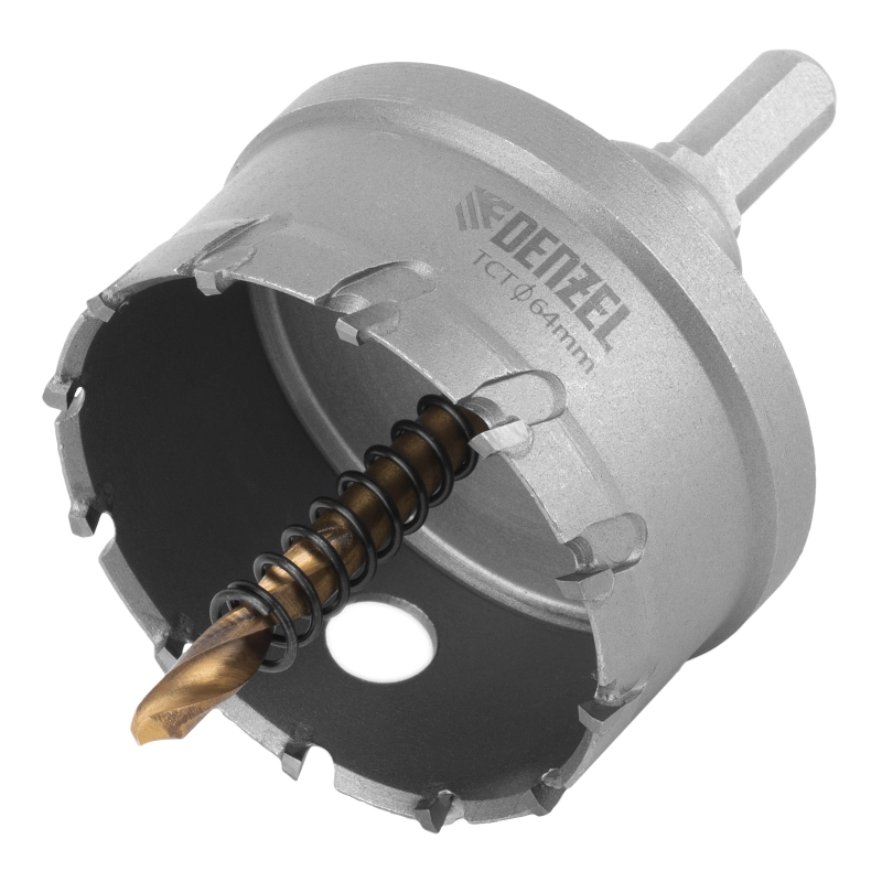 Коронка по металлу твердосплавная, 64 мм Denzel (724018)