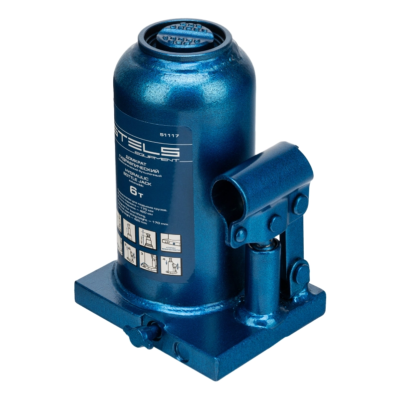 Домкрат гидравлический бутылочный телескопический, 6 т, H подъема 170-420 мм Stels (51117)