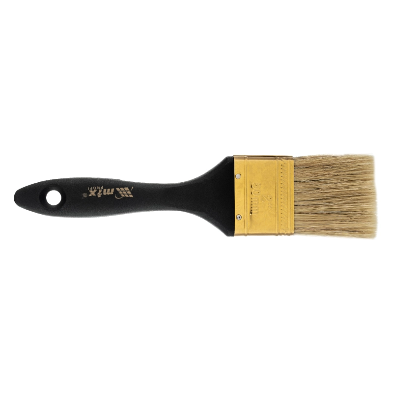 Кисть плоская "Профи" 2", натуральная щетина, пластмассовая ручка MTX (83162)