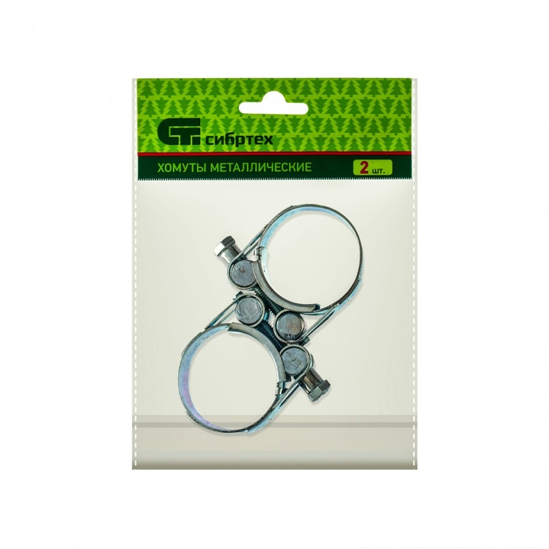 Хомуты металлические, силовые 36-39 мм, ширина 20 мм, шарнирный, W1, 2 шт Сибртех (47523)