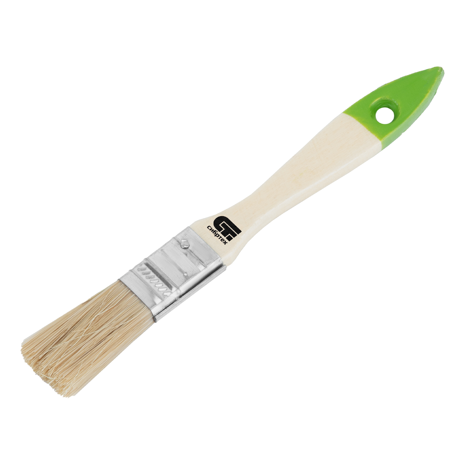 Кисть плоская 20 мм, натуральная щетина, деревянная ручка Сибртех (82260)