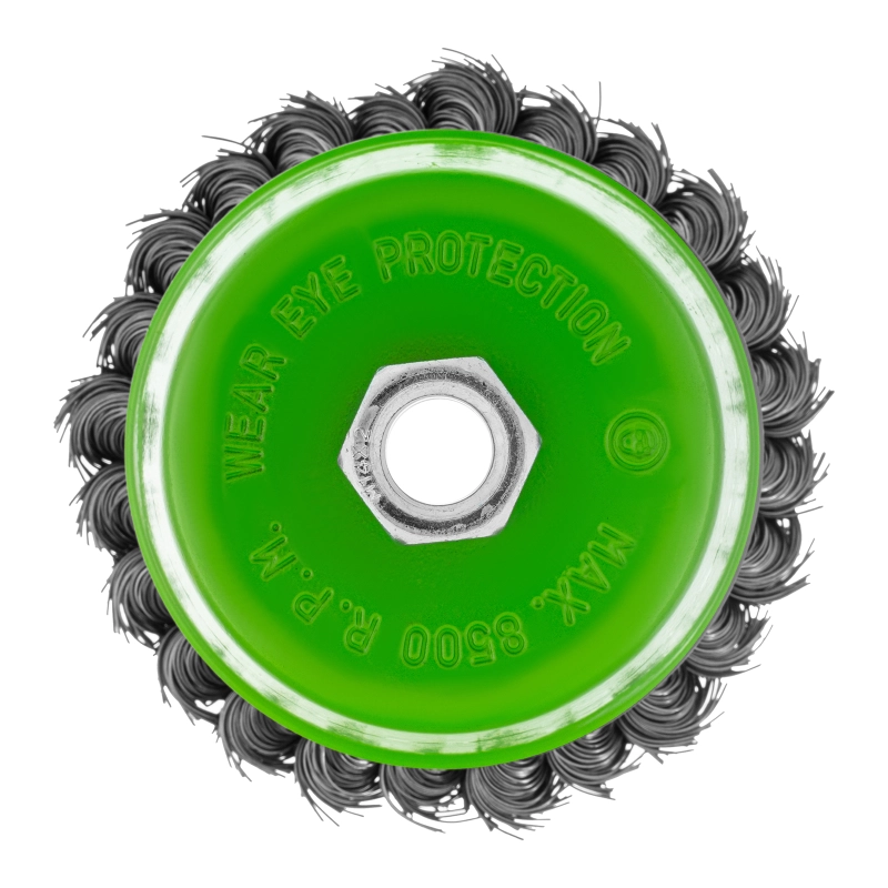 Щетка для УШМ, 100 мм, М14, "чашка", крученая металлическая проволока Сибртех (746287)