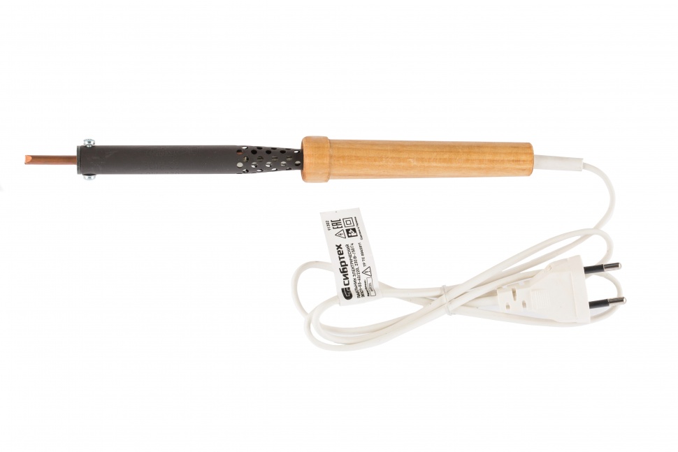 Паяльник электрический ЭПСН-03-40/220, деревянная ручка, Сибртех (91302)