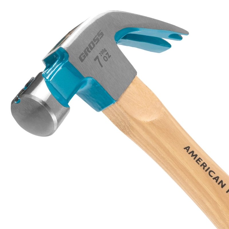 Молоток-гвоздодер, 200 г, угол 45, магнит, обрезиненная рукоятка American hickory GROSS (10414)