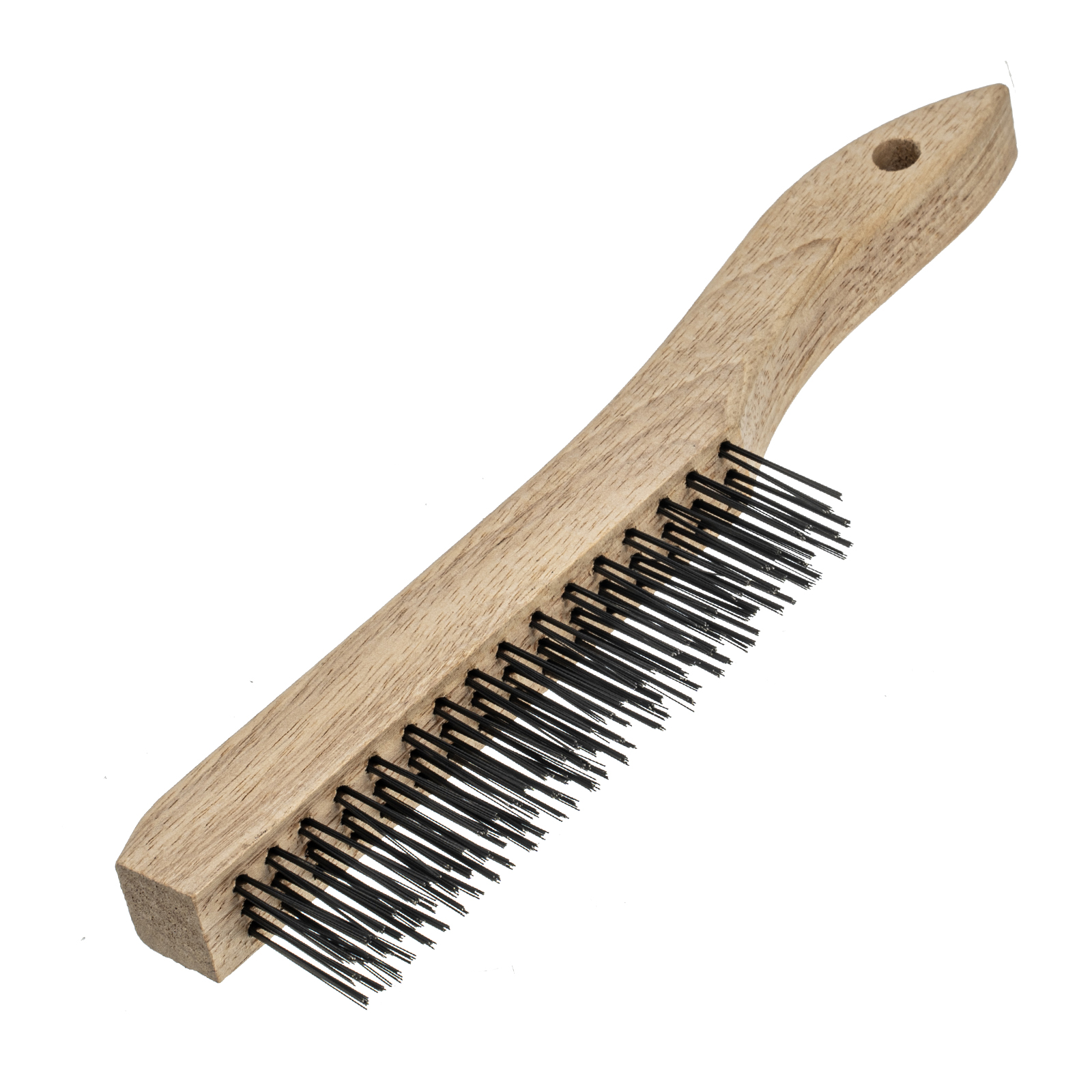 Щетка зачистная трехрядная, закаленная прямая проволока с деревянной ручкой Сибртех (74803)