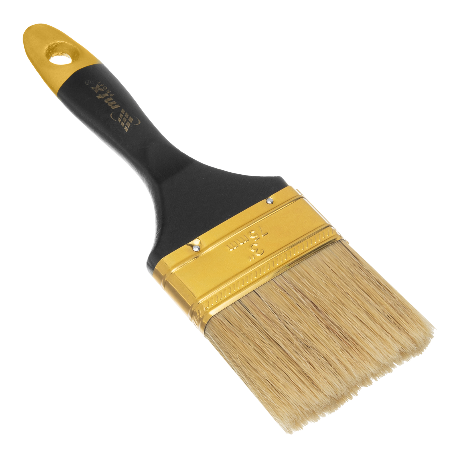 Кисть плоская "Профи" 3", натуральная щетина, деревянная ручка MTX (83154)