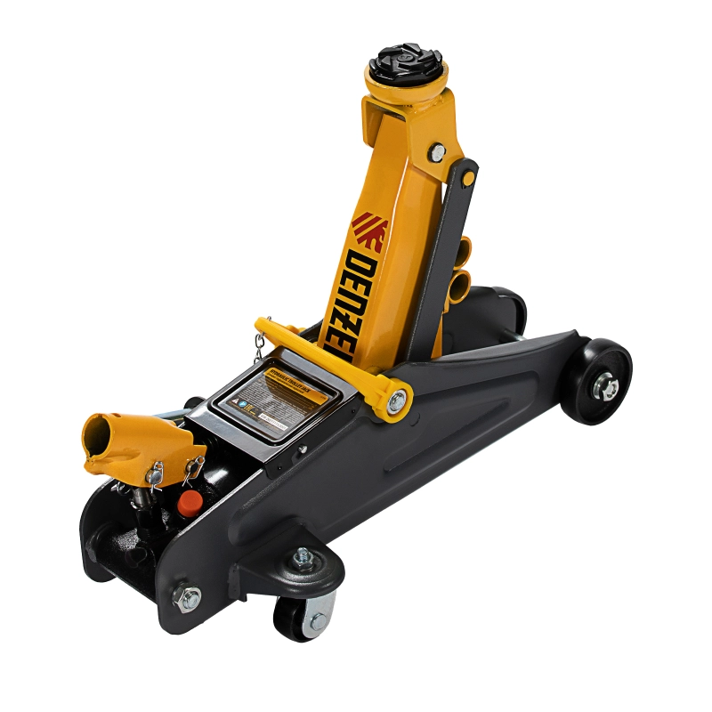 Домкрат гидравлический подкатной с фиксатором, 2 т, 130-330 мм Denzel (51153)