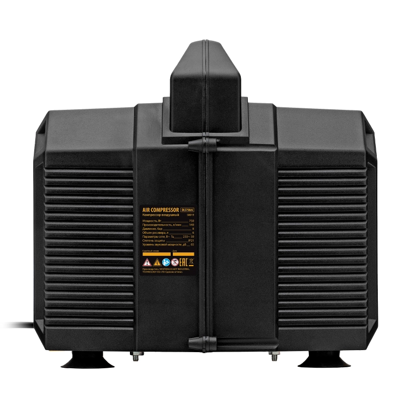 Компрессор  DLS750/6 безмасляный малошумный 750 Вт, 140 л/мин,ресивер 6 л Denzel (58019)