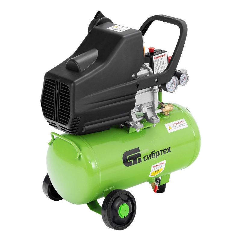 Компрессор воздушный КК-1100/22, 1, 1 кВт, 135 л/мин, 22 л, прямой привод, масляный Сибртех (58036)