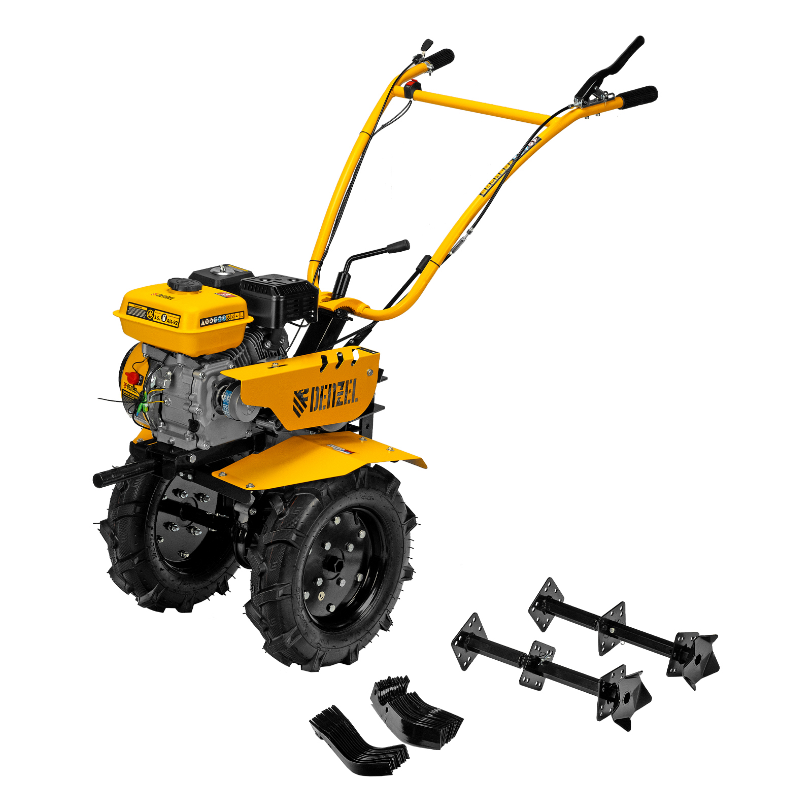 Мотоблок DPT-170S, 7 л.с., ремен.сцеп, фрез 3х4, ШОМ, передачи 2В/1Н Denzel (56441)