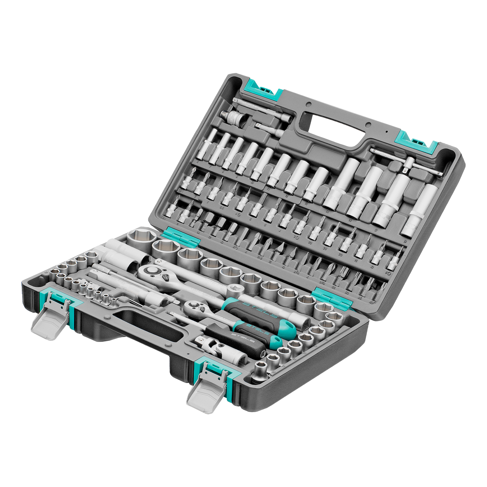 Набор инструментов, 1/2", 1/4", CrV, пластиковый кейс 94 предмета Stels (14106)