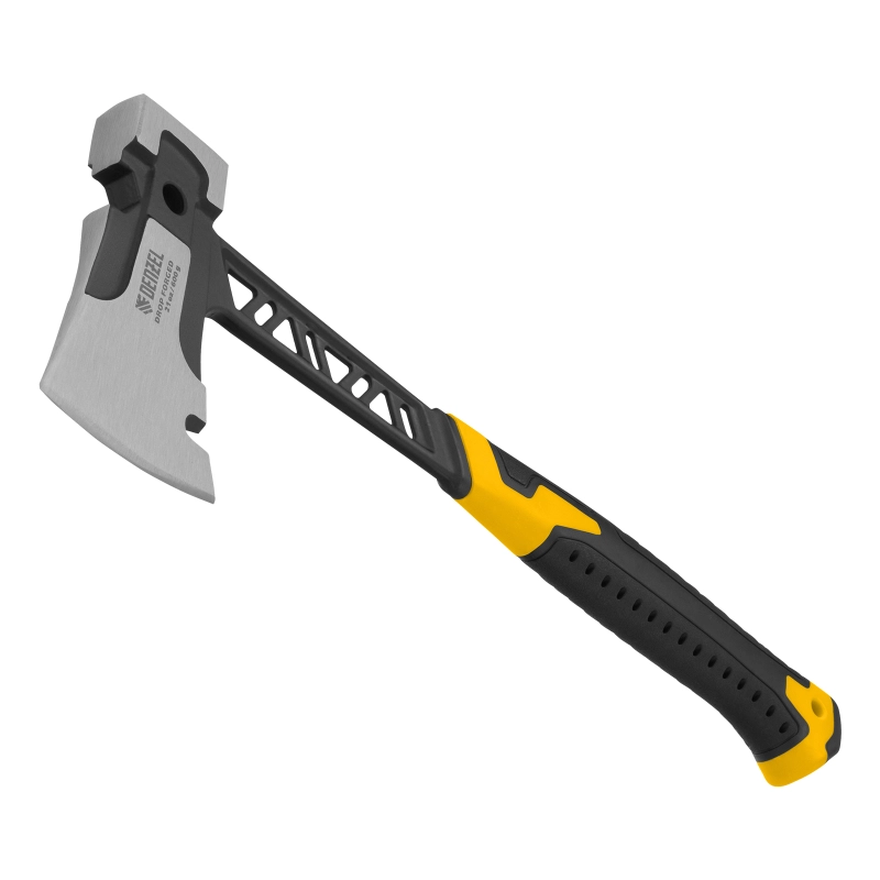 Топор цельнокованый 600 г, двухкомпонентная обрезиненная рукоятка Denzel (21499)