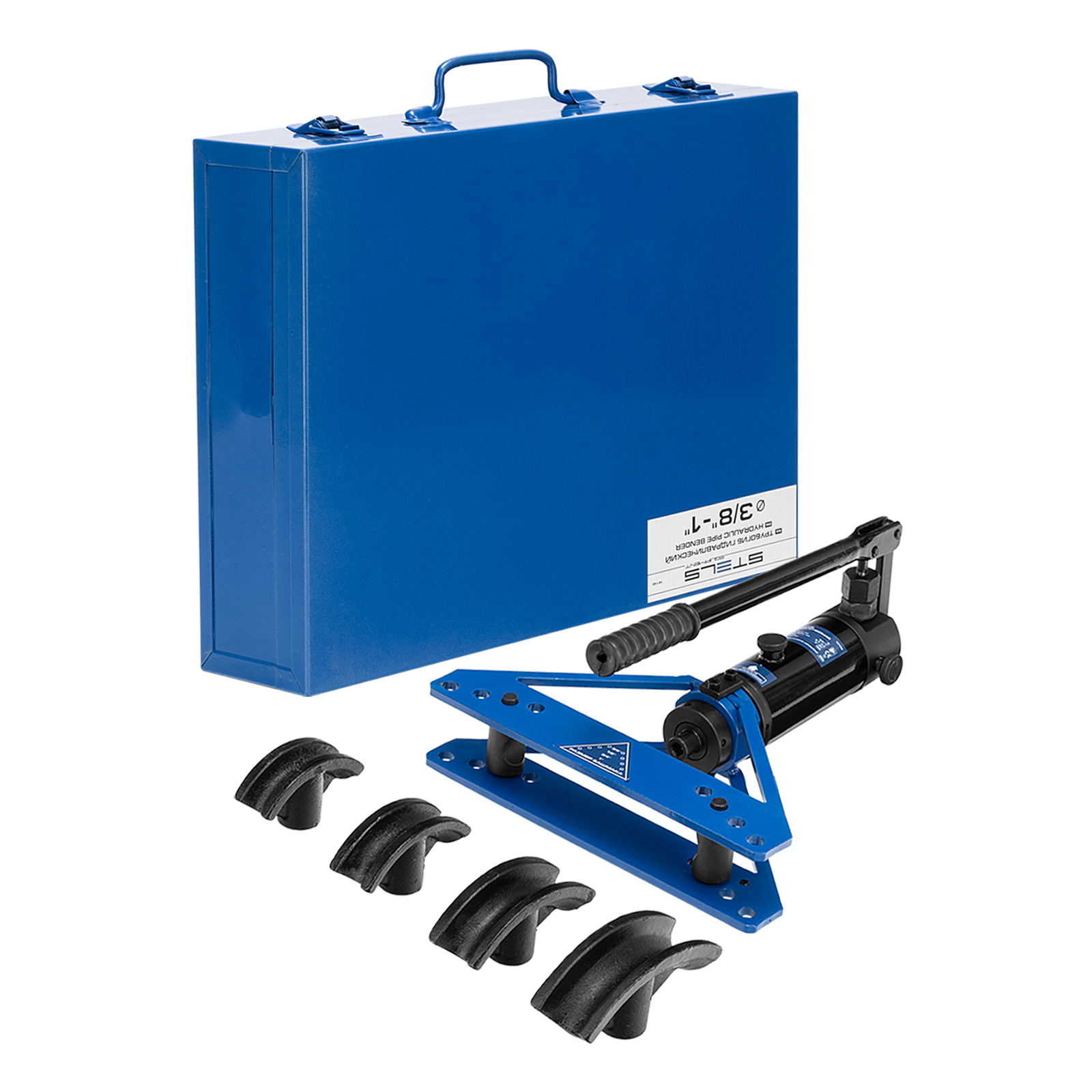 Трубогиб гидравлический горизонтальный, 6т, башмаки 3/8"–1", в металлическом кейсе Stels (18146)
