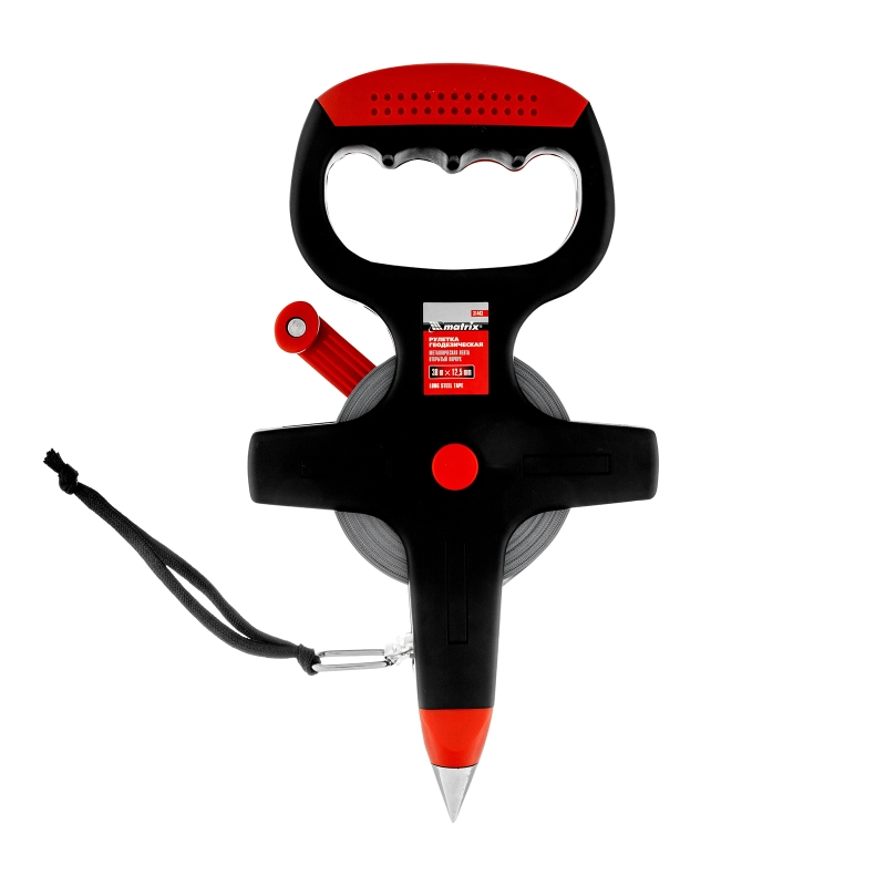 Рулетка геодезическая, 30 м х 12,5 мм, металлическая лента, открытый корпус Matrix (31443)