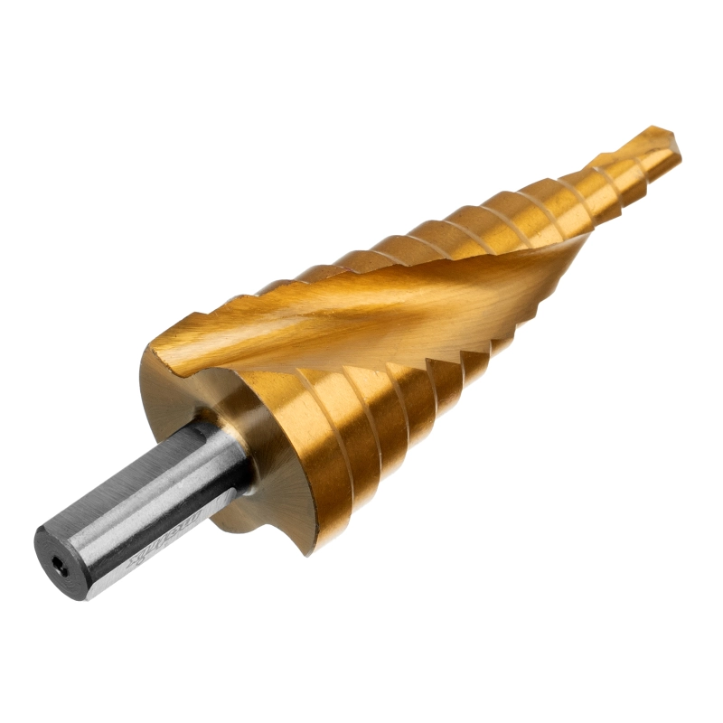 Сверло ступенчатое, 6-8-10-12-14-16-18-20-22-24-26-28-30 мм, HSS, спиральный профиль, трехгранный хвостовик Matrix (72357)