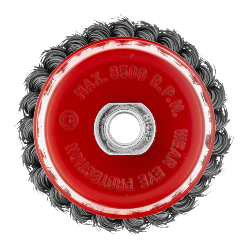 Щетка для УШМ, 100 мм, М14, "чашка", двухрядная, крученая проволока 0.5 мм Matrix (74682)