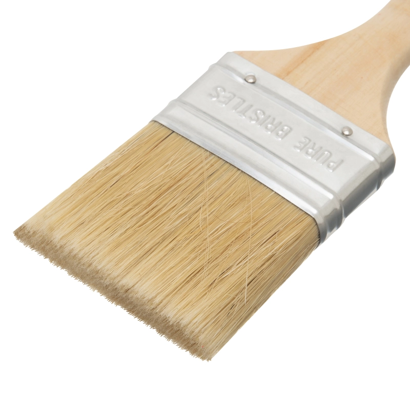 Кисть плоская "Евро" 2.5", натуральная щетина, деревянная ручка MTX (83054)