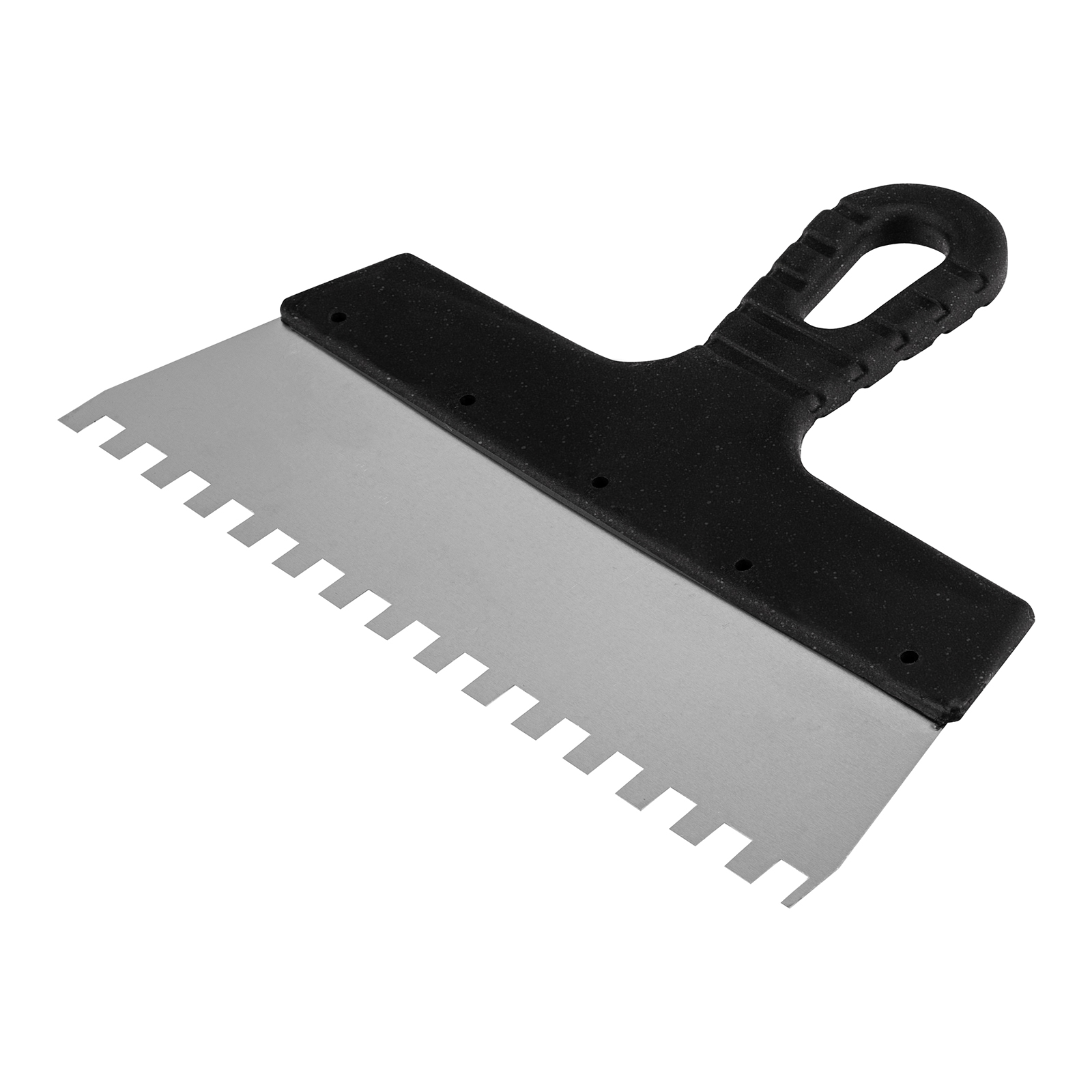 Шпатель из нержавеющей стали, 250 мм, зуб 8 х 8 мм, пластмассовая ручка Sparta (85143)