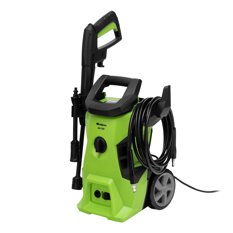 Моечная машина высокого давления АМ-1700, 1700 Вт, 130 бар, 350 л/ч, колесная Сибртех (58222)
