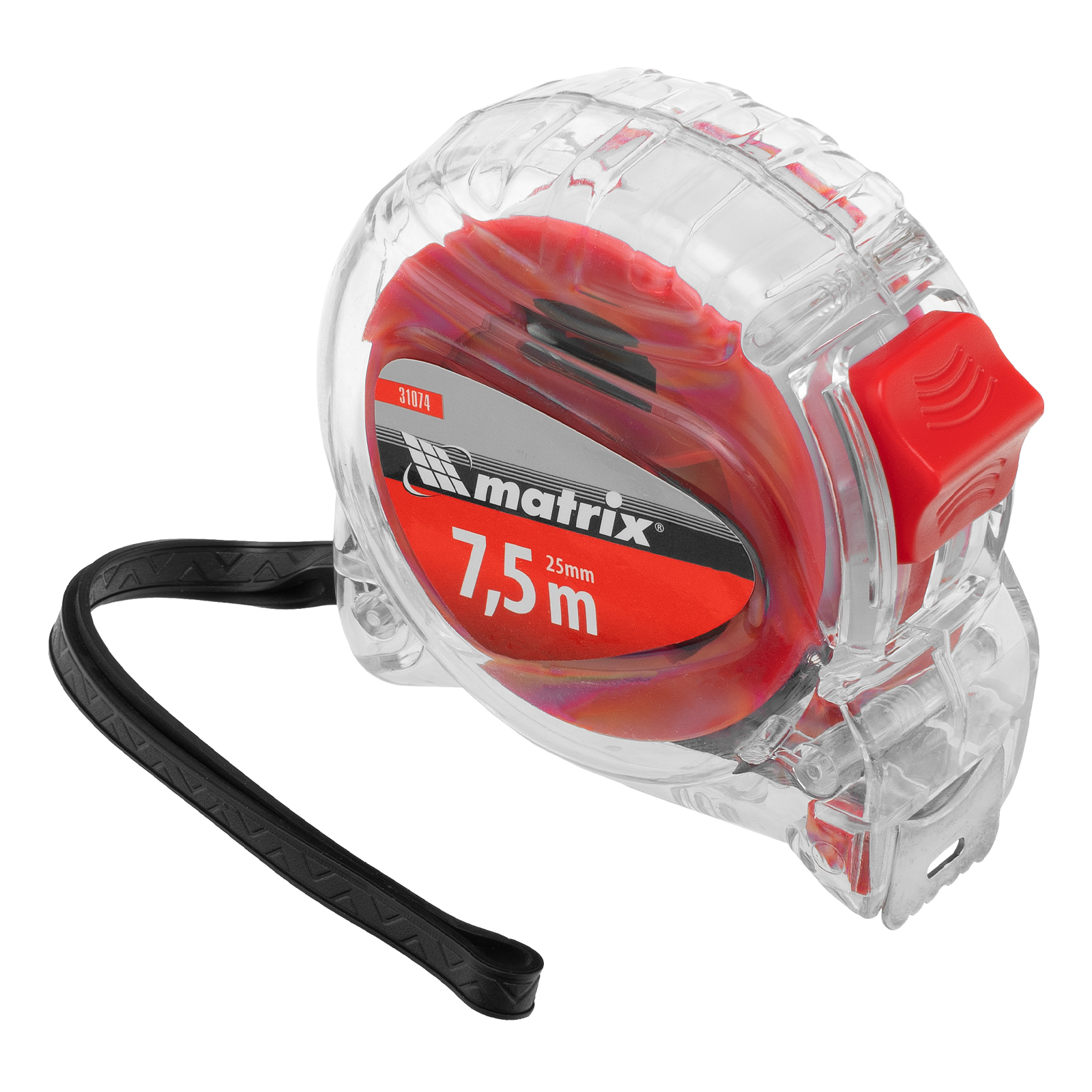 Рулетка Crystal,7,5 м х 25 мм,корпус из поликарбоната Matrix (31074)