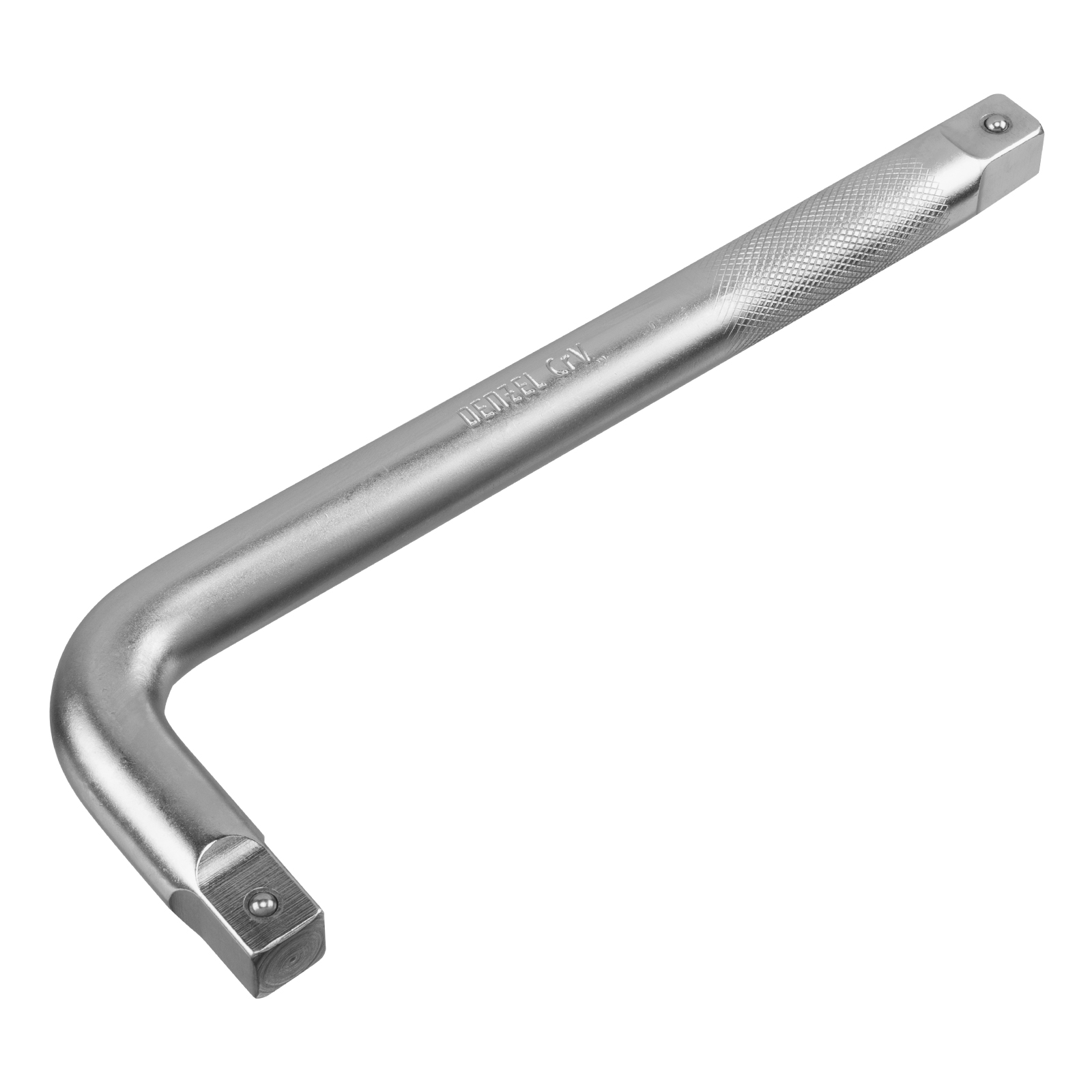 Вороток Г-образный, 300*100 мм, квадрат 3/4", CrV, матовый хром Denzel (14068)