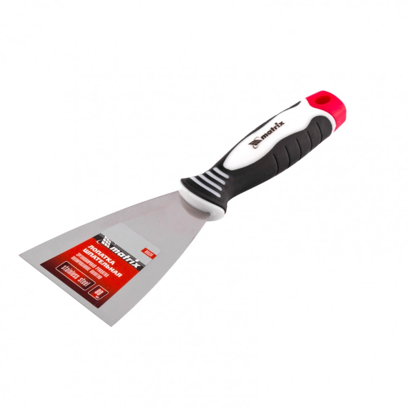 Шпательная лопатка из нержавеющей стали, 80 мм, трехкомпонентная ручка Matrix (85534)